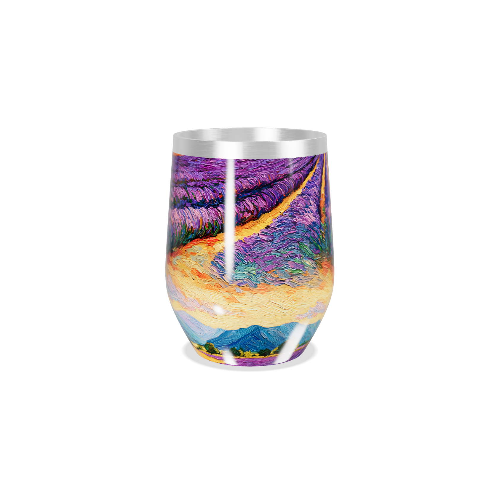 Copo Térmico Slim - Estampa Lavanda Colorida