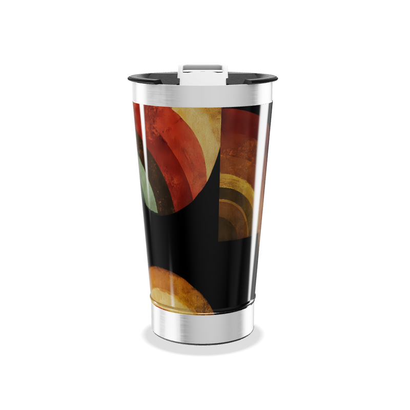 Copo Térmico - Preto com Estampa Colorida