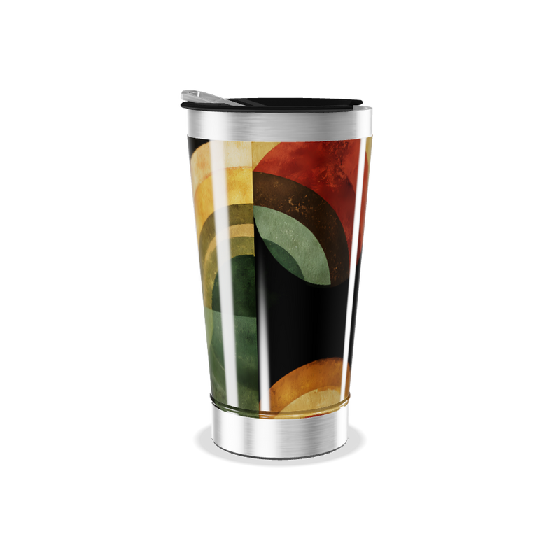 Copo Térmico - Preto com Estampa Colorida