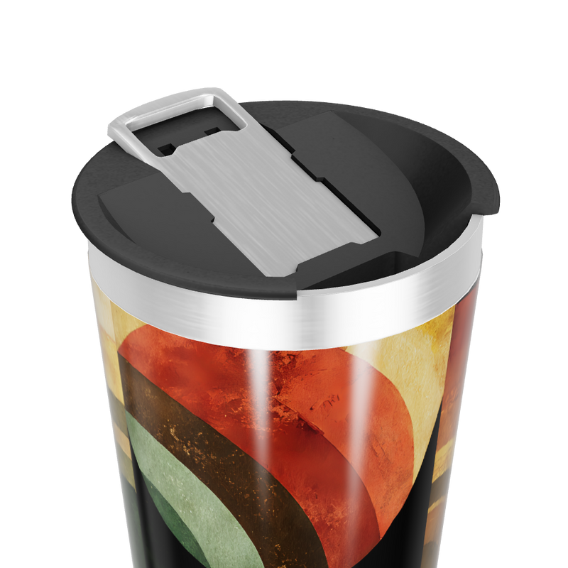 Copo Térmico - Preto com Estampa Colorida