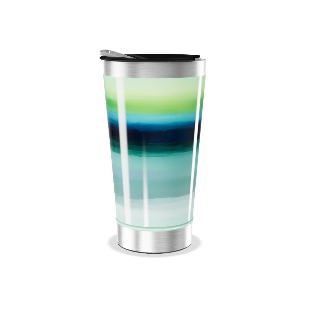 Copo Térmico - Aço Listras Verdes