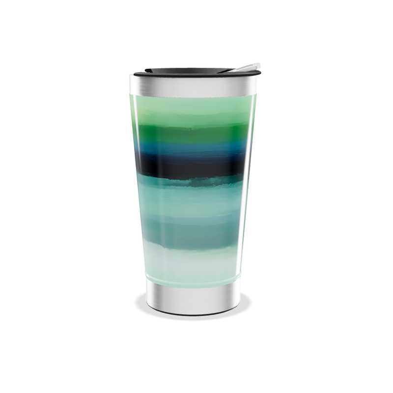 Copo Térmico - Aço Listras Verdes