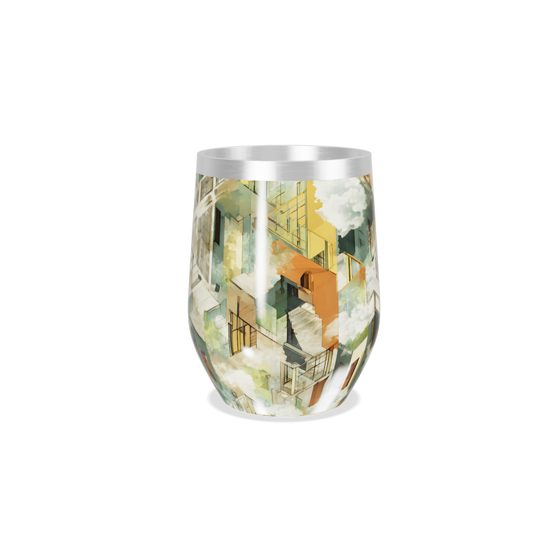 Copo Térmico Slim - Estampa Geométrica Colorida