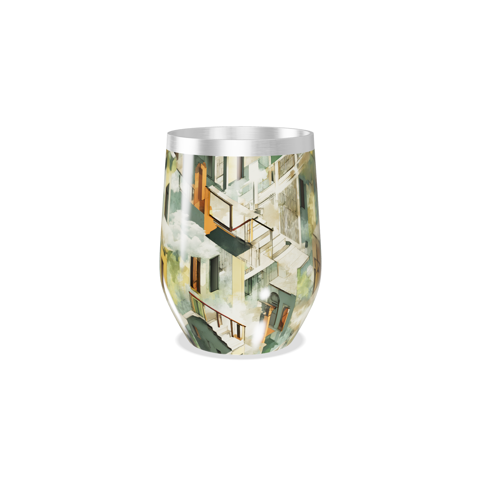 Copo Térmico Slim - Estampa Geométrica Colorida