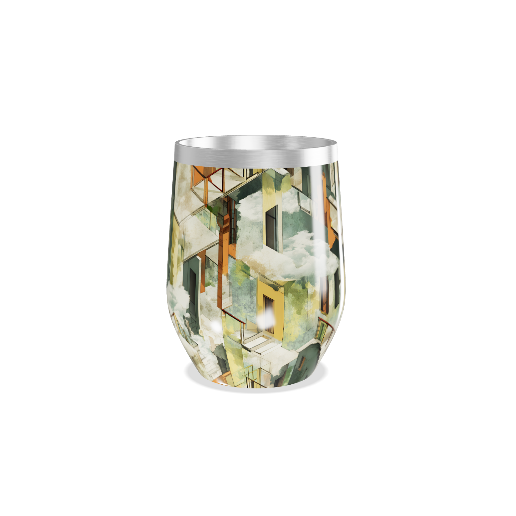 Copo Térmico Slim - Estampa Geométrica Colorida