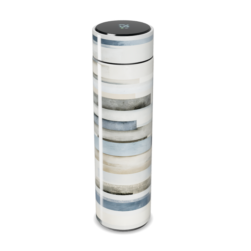 Garrafa Térmica Touch Listrada Azul e Cinza