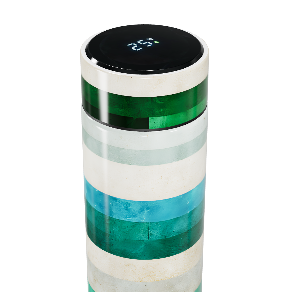 Garrafa Térmica Touch - Listras Coloridas Vidro