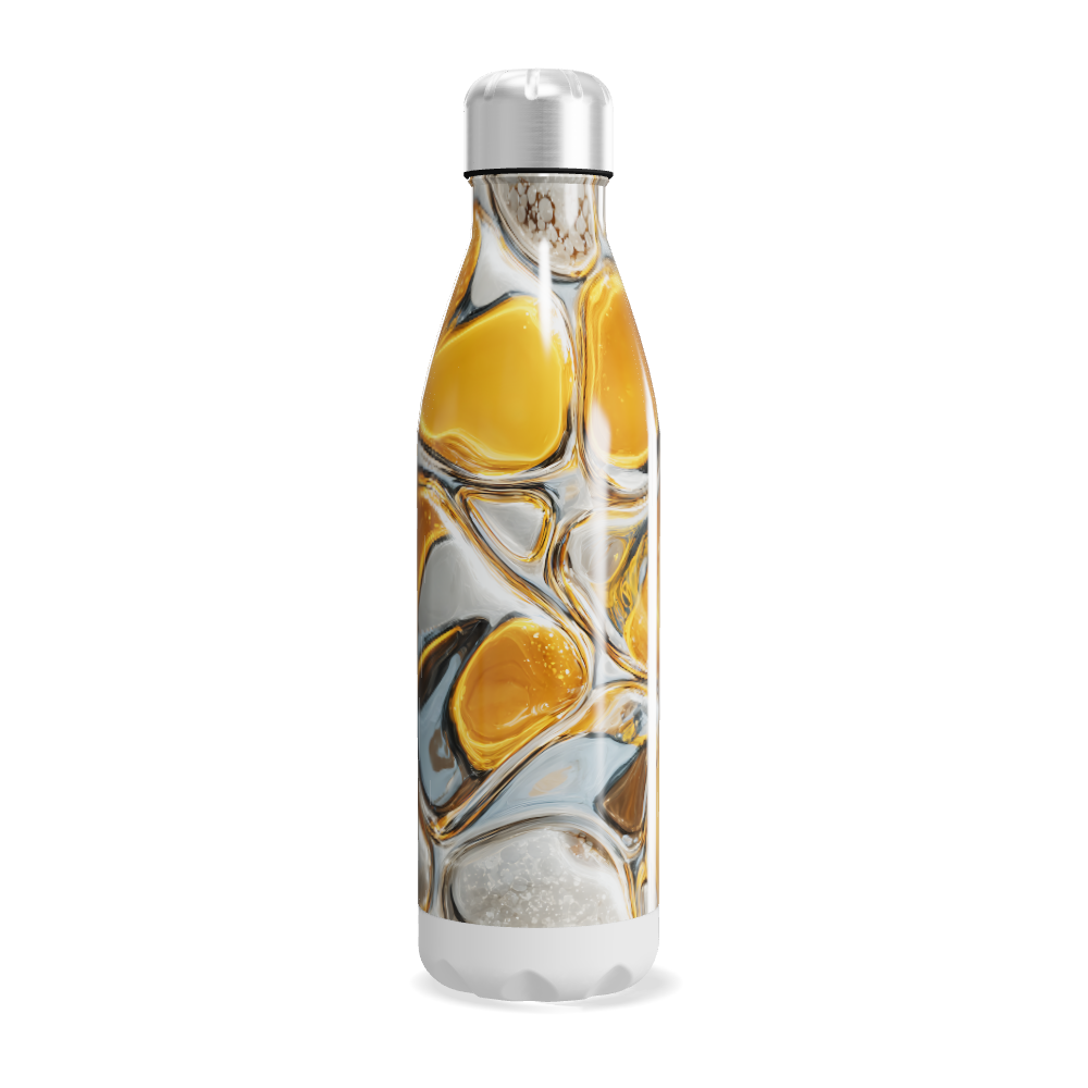 Garrafa Inox - Estampa Abstrata Amarela