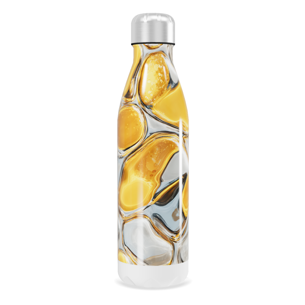 Garrafa Inox - Estampa Abstrata Amarela