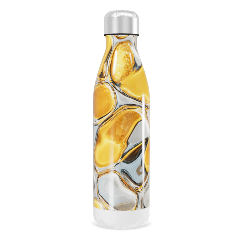 Garrafa Inox - Estampa Abstrata Amarela
