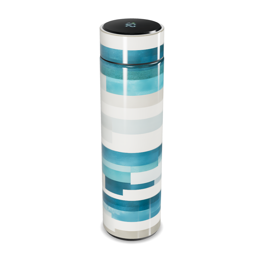 Garrafa Térmica Touch - Azul Listras Modernas