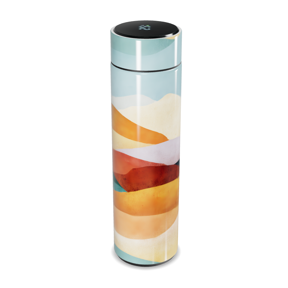 Garrafa Térmica Touch - Estampa Ondas Coloridas