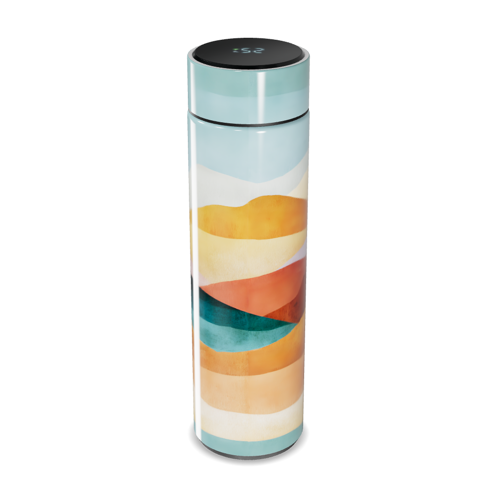 Garrafa Térmica Touch - Estampa Ondas Coloridas