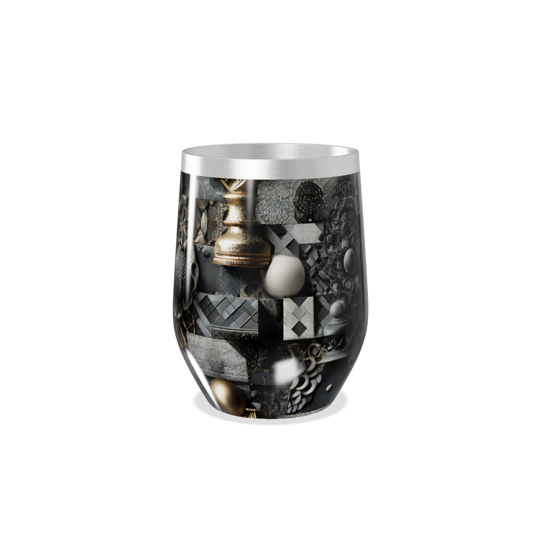 Copo Térmico Slim - Preto com Estampa Geométrica