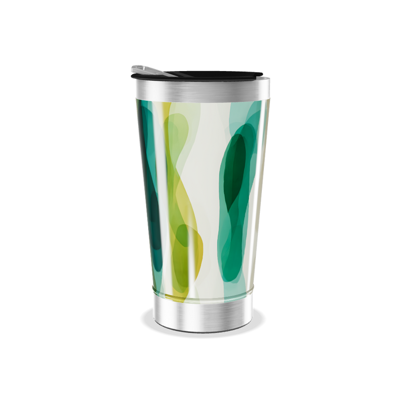 Copo Térmico - Estampa Abstrata Verde