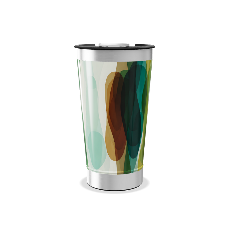 Copo Térmico - Estampa Abstrata Verde