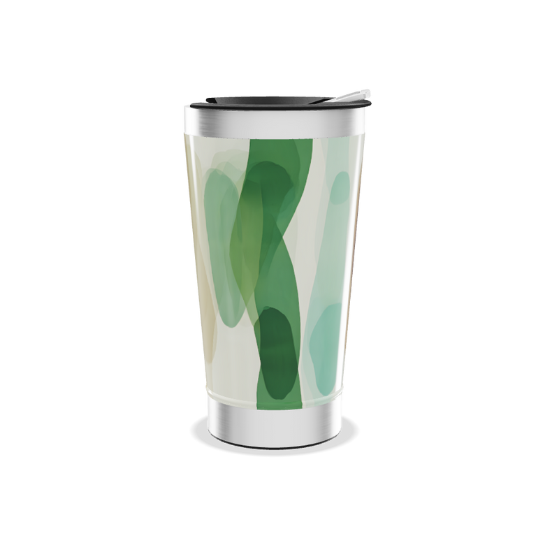 Copo Térmico - Estampa Abstrata Verde