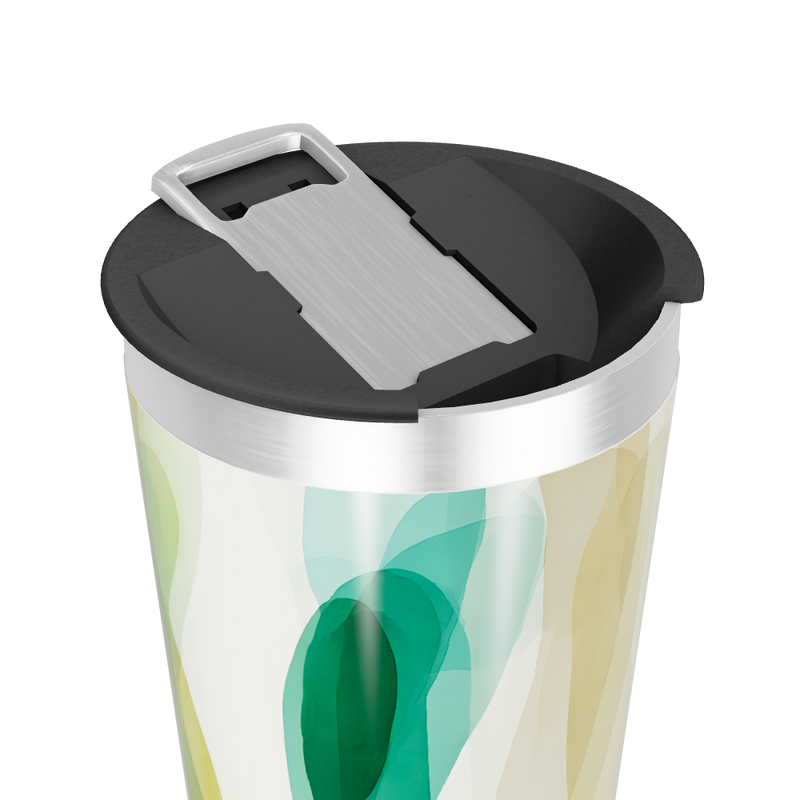 Copo Térmico - Estampa Abstrata Verde