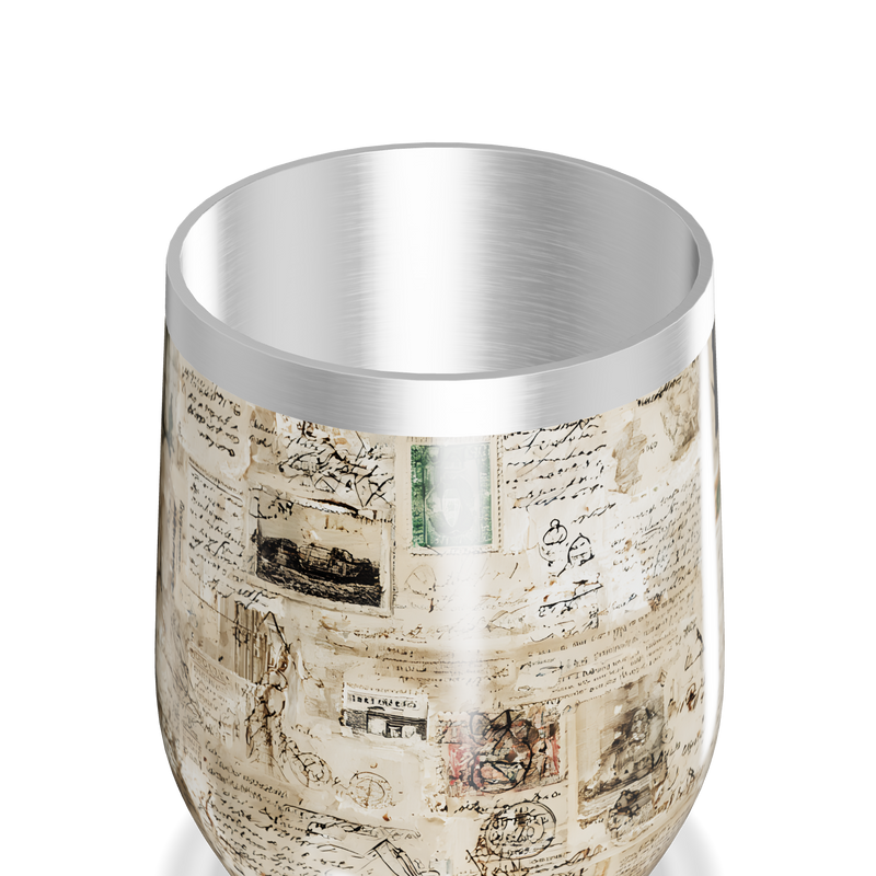 Copo Térmico Slim - Estampa Vintage Cartas