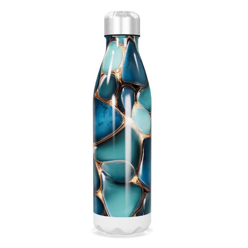 Garrafa Inox Azul - Estampa Abstrata