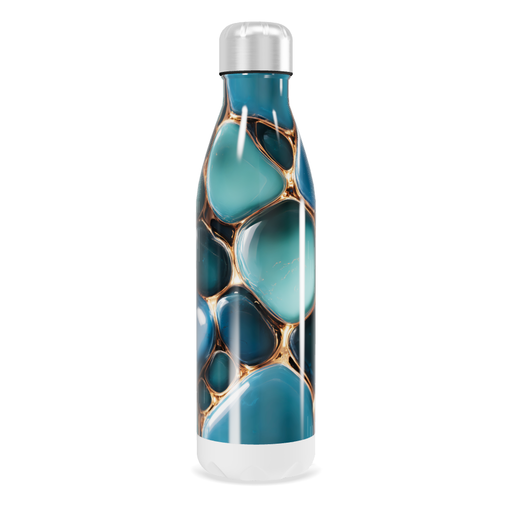 Garrafa Inox Azul - Estampa Abstrata