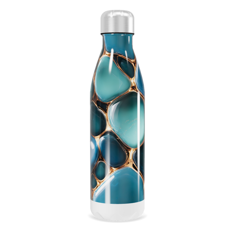 Garrafa Inox Azul - Estampa Abstrata