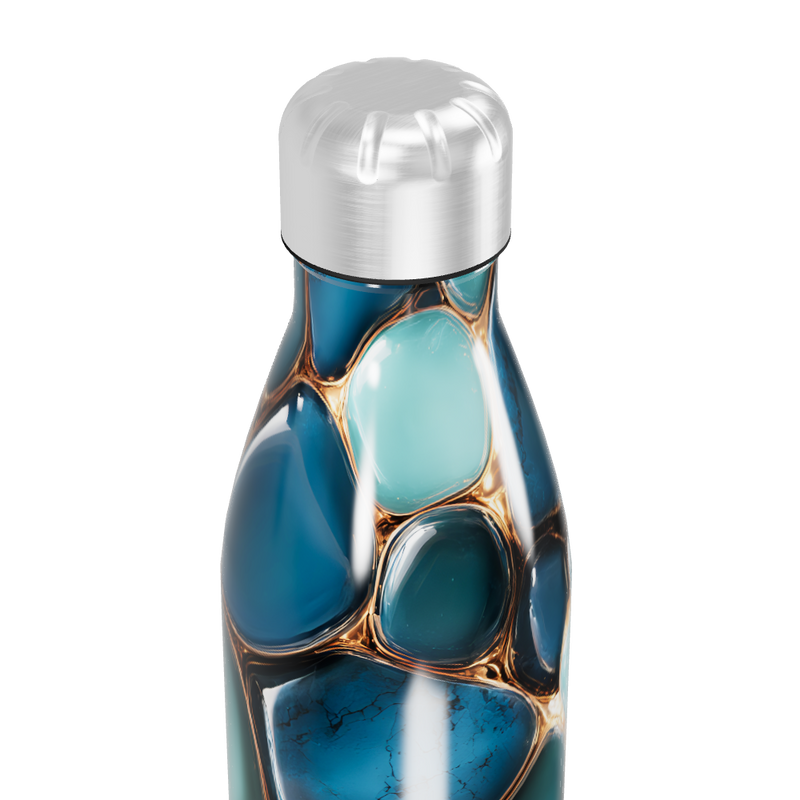 Garrafa Inox Azul - Estampa Abstrata