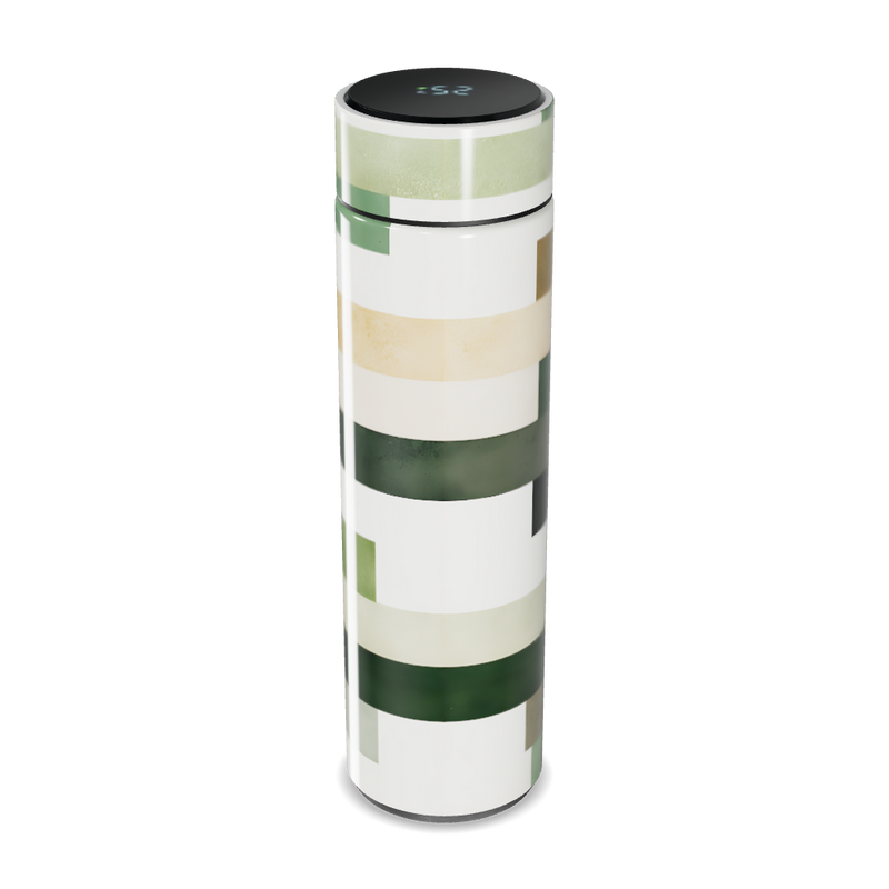 Garrafa Térmica Touch - Listrada Verde e Bege