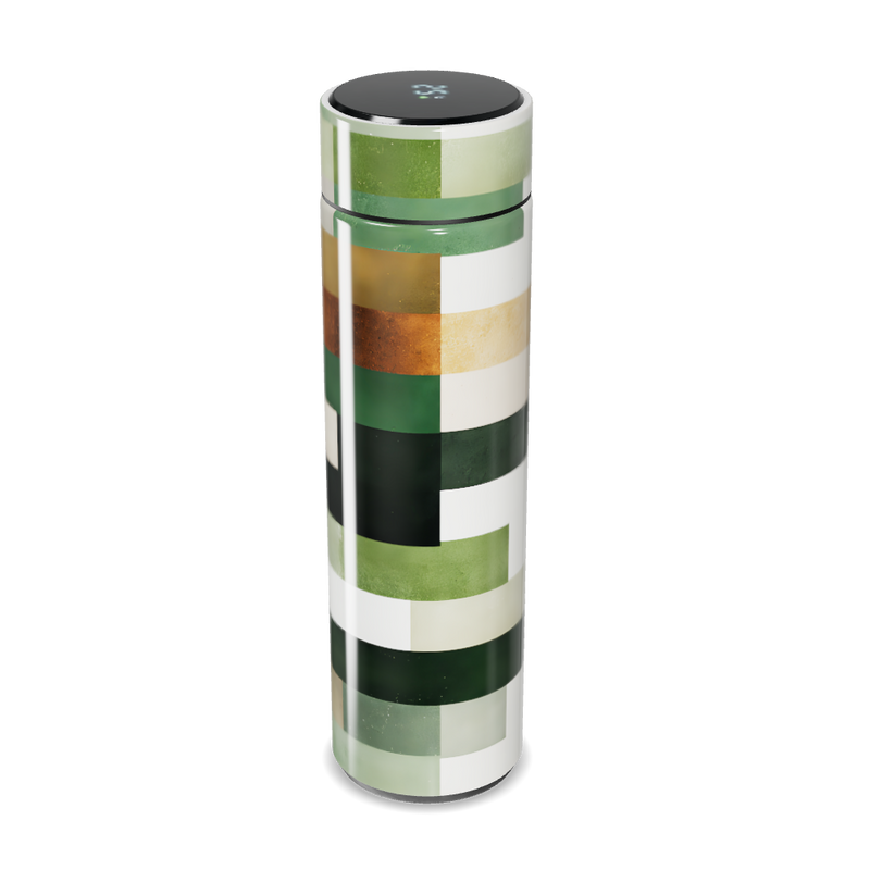 Garrafa Térmica Touch - Listrada Verde e Bege