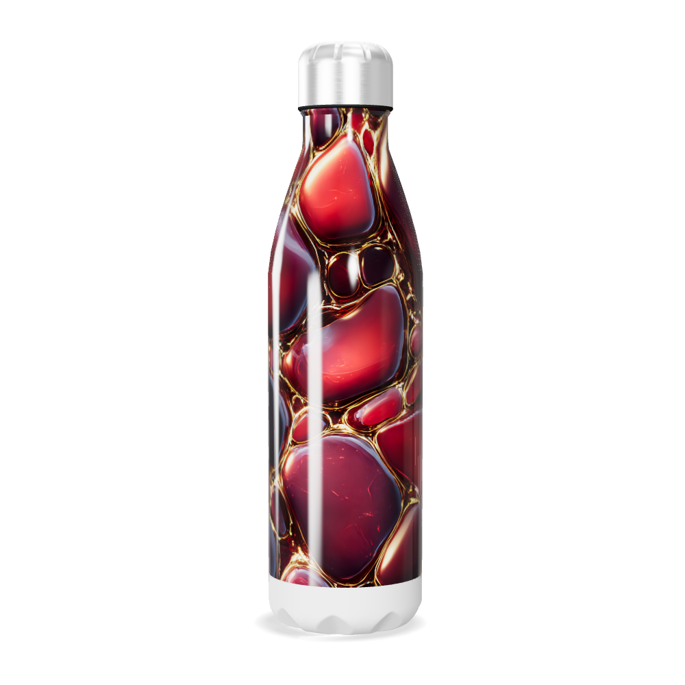 Garrafa Inox - Estampa Bolhas Vermelhas
