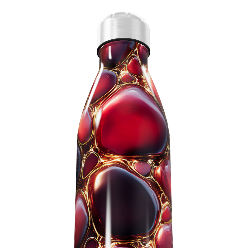 Garrafa Inox - Estampa Bolhas Vermelhas