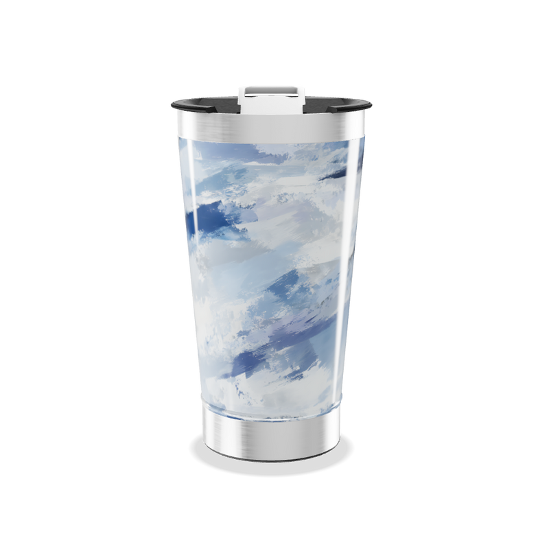 Copo Térmico - Estampa Azul e Branco