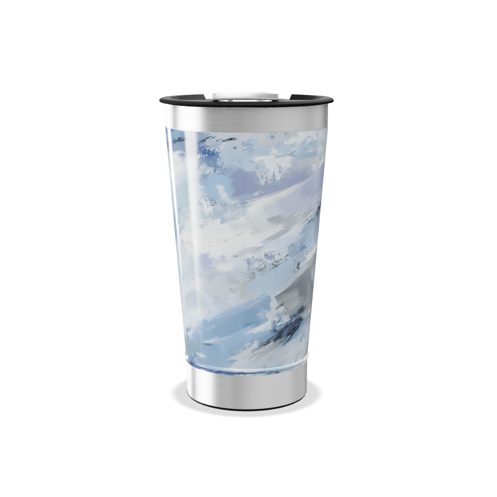 Copo Térmico - Estampa Azul e Branco