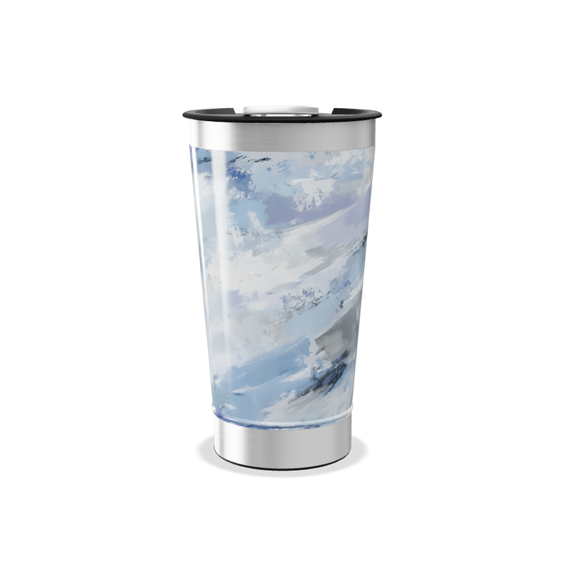 Copo Térmico - Estampa Azul e Branco