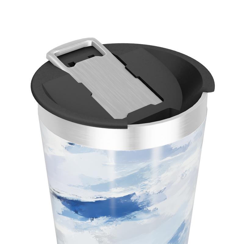 Copo Térmico - Estampa Azul e Branco