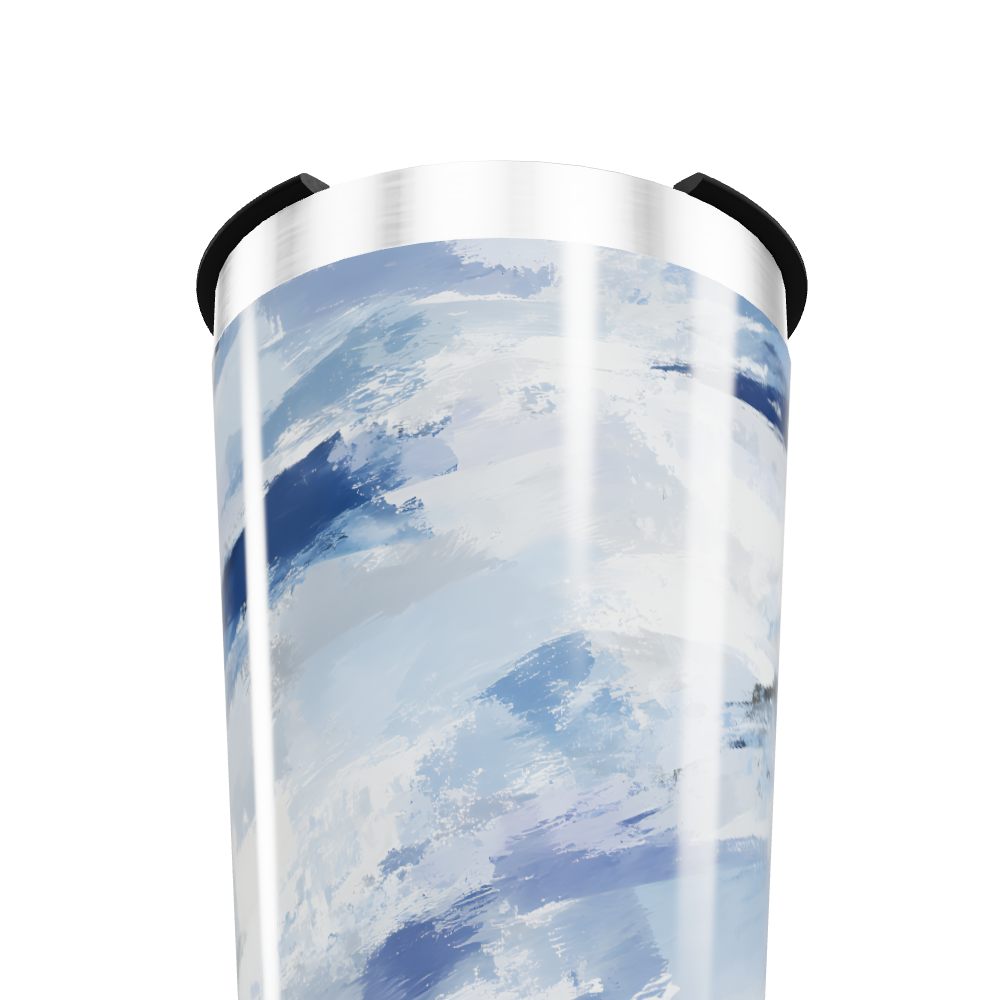 Copo Térmico - Estampa Azul e Branco