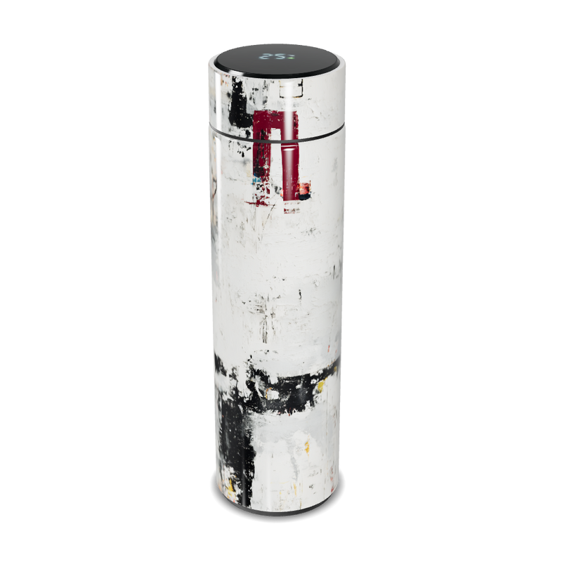 Garrafa Térmica Touch - Estampa Abstrata Branca