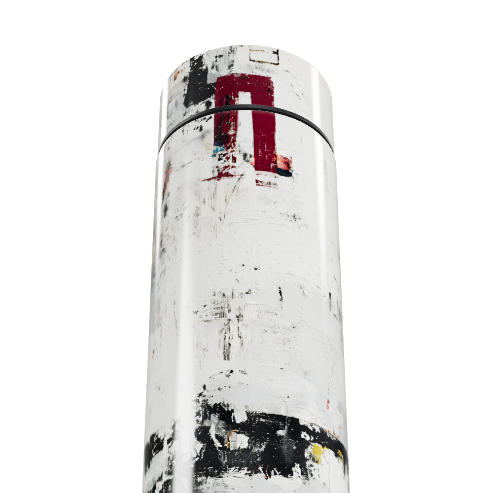 Garrafa Térmica Touch - Estampa Abstrata Branca