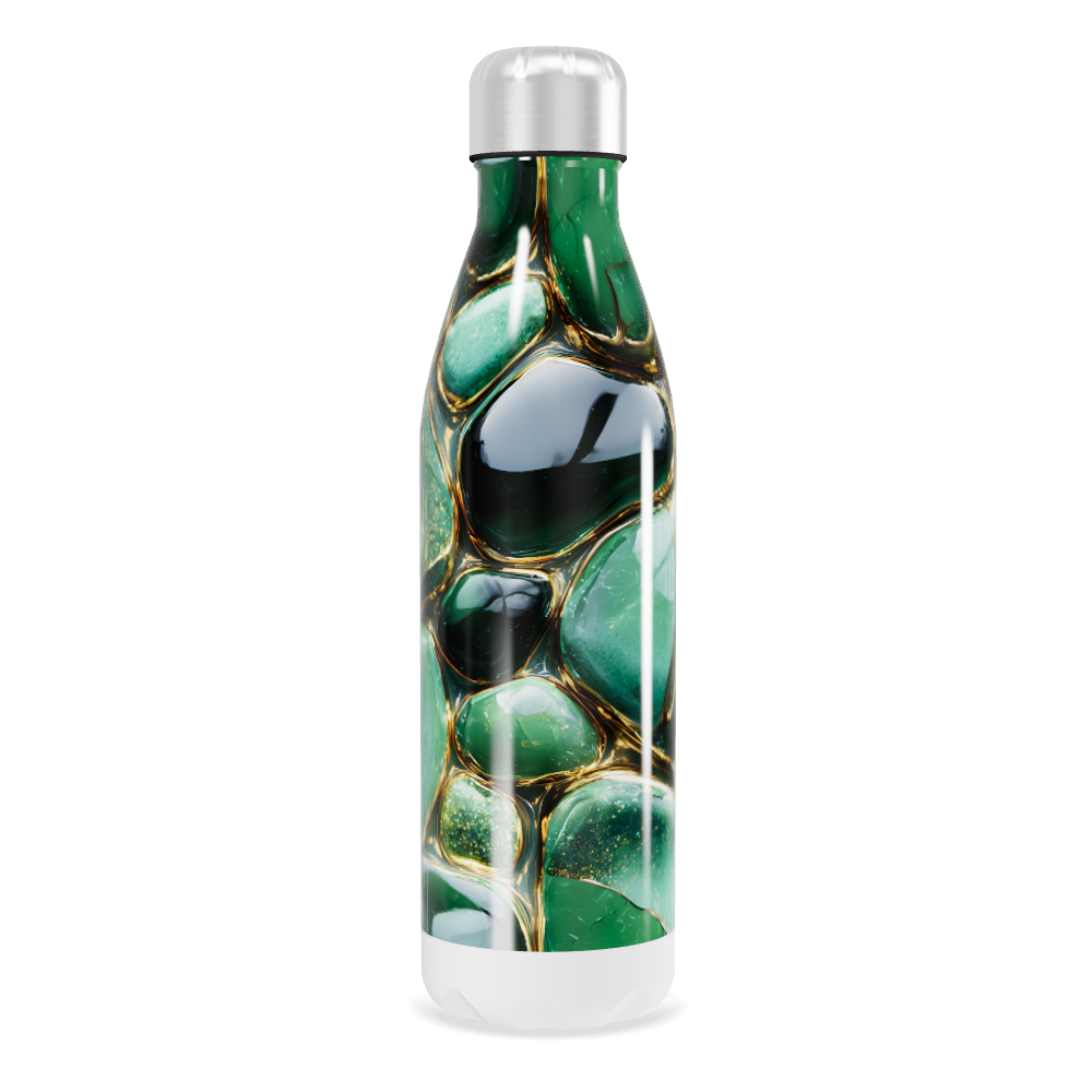 Garrafa Inox - Verde com Estampa Abstrata