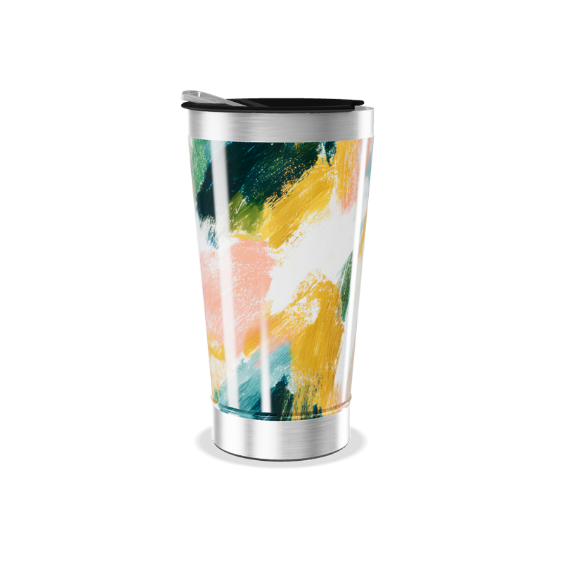 Copo Térmico - Aço Pintura Abstrata