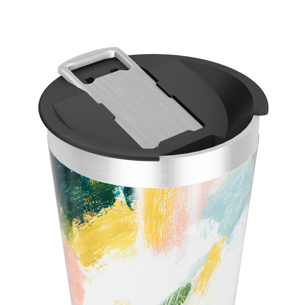 Copo Térmico - Aço Pintura Abstrata