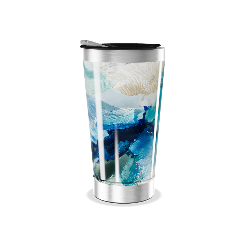 Copo Térmico - Estampa Artística Azul