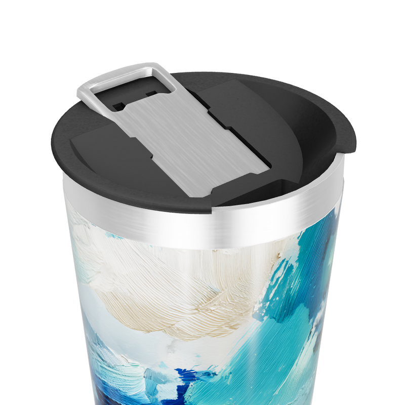 Copo Térmico - Estampa Artística Azul