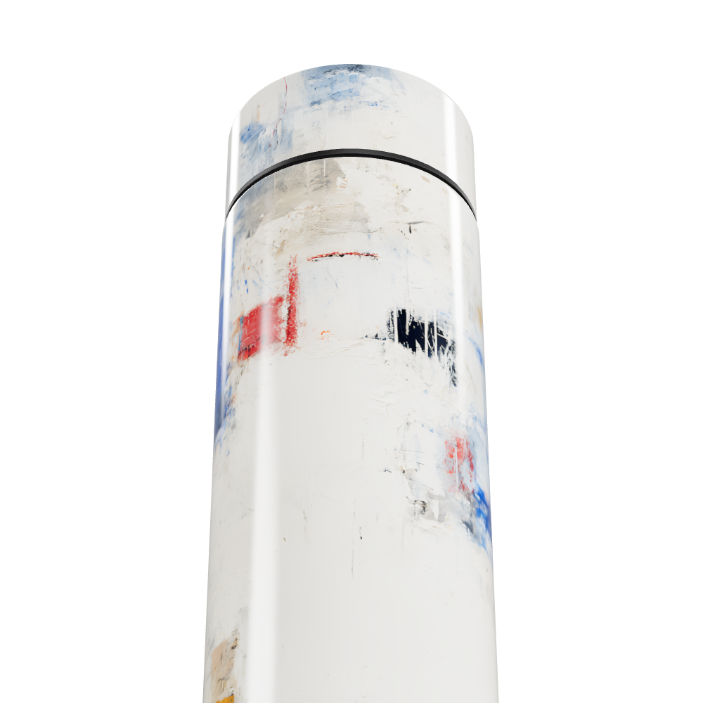 Garrafa Térmica Touch - Design Abstrato Branco