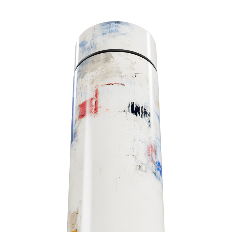 Garrafa Térmica Touch - Design Abstrato Branco