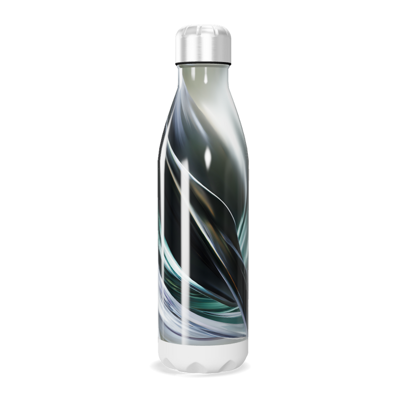 Garrafa Inox - Design Espiral Preto e Branco
