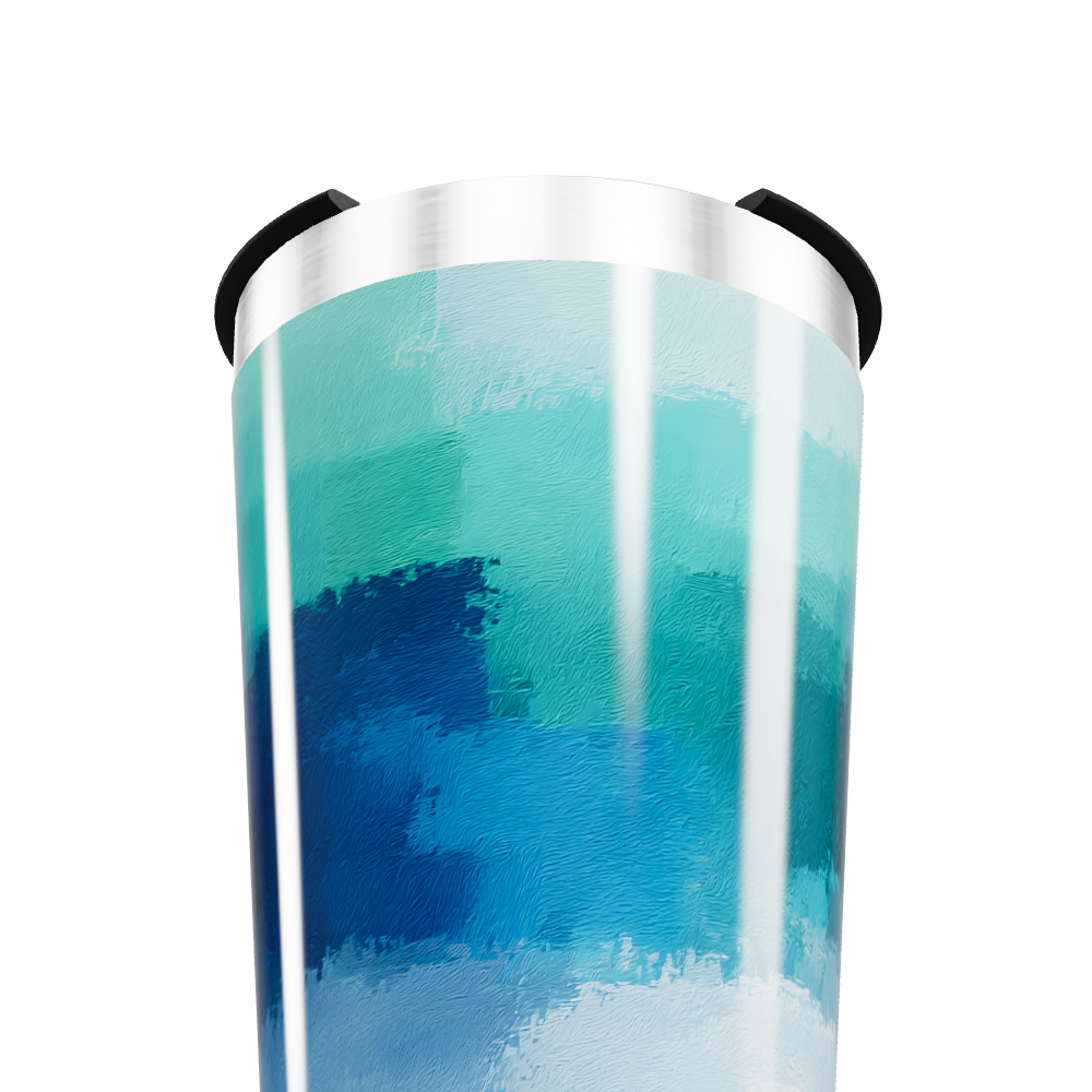 Copo Térmico - Azul com Padrão Artístico