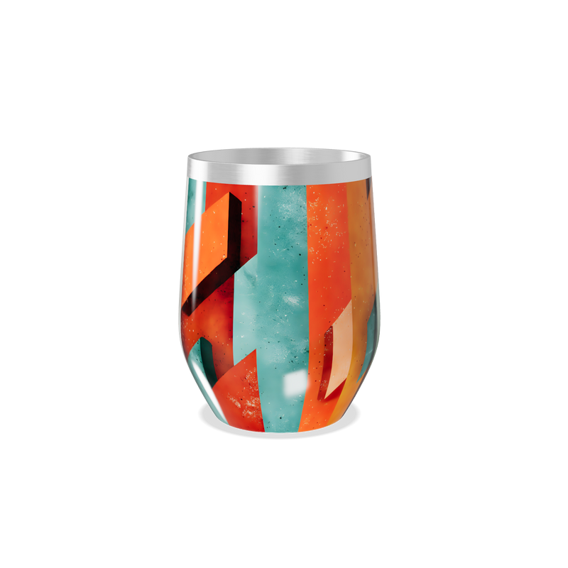 Copo Térmico Slim - Estampa Geométrica Colorida