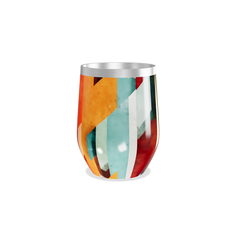 Copo Térmico Slim - Estampa Geométrica Colorida