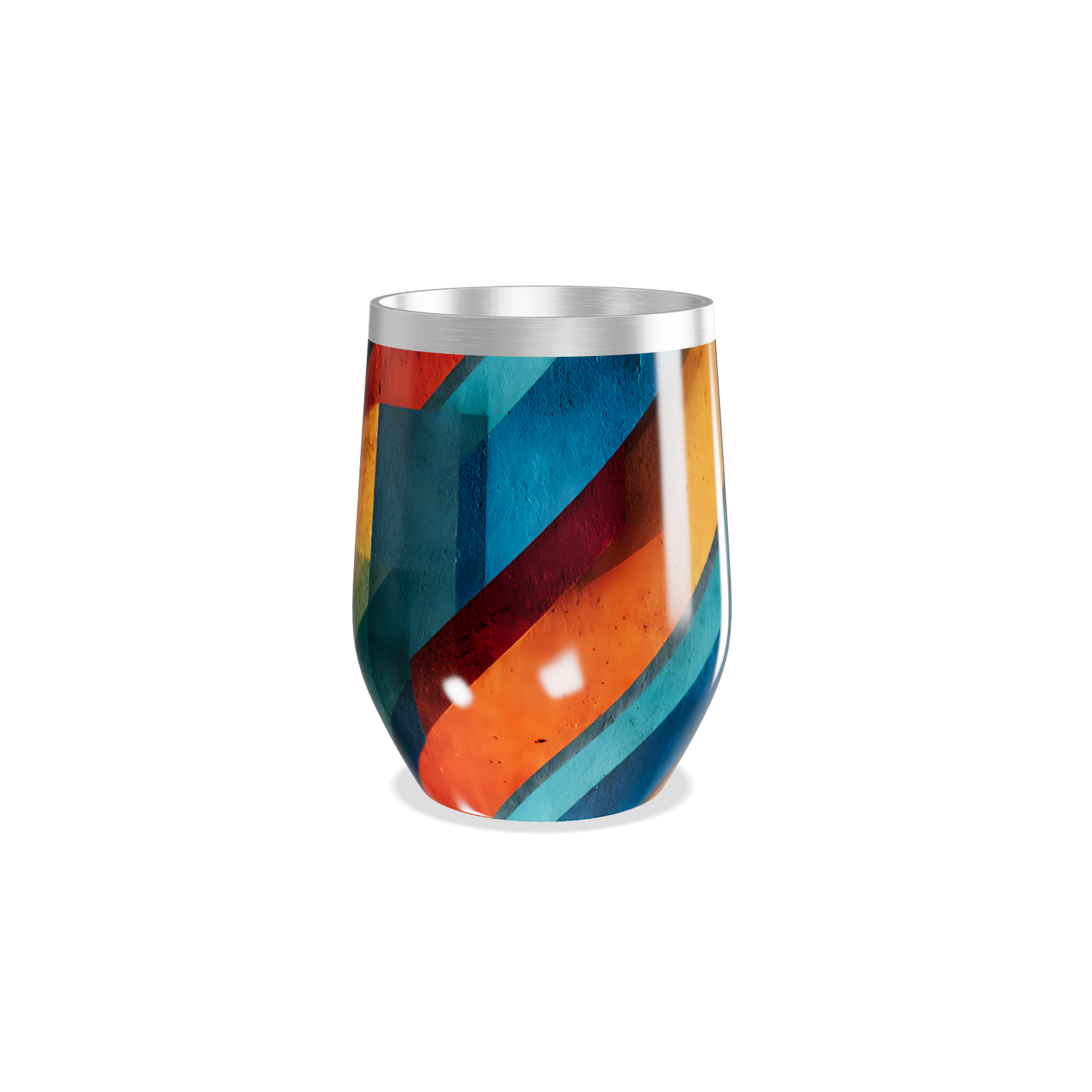 Copo Térmico Slim - Colorido Geométrico Inox